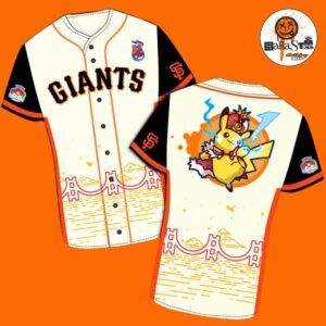 San Francisco Giants Collaboration With Pokemon Worlds Night at Oracle Park On August 27 2026 Worlds Pikachu Jersey