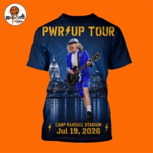 ACDC Power PWR Up Tour 2026 Poster at Camp Randall Stadium in Madison WI on July 19 2026 All Over Print Shirt
