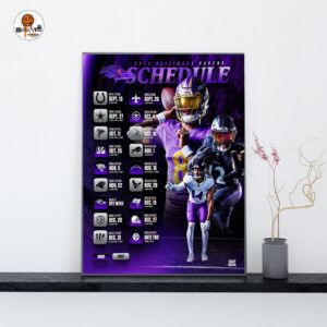 Baltimore Ravens NFL 2026 Schedule Official Poster Decoration Wall Art Home Decor Poster Canvas