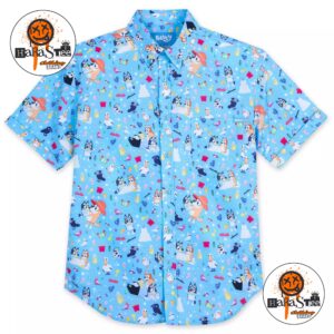 Bluey Beach Day Button Down Shirt For Men By RSVLTS Hawaiian Shirt
