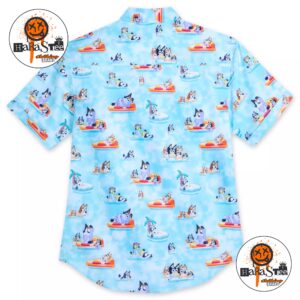 Bluey Everybody In The Pool Button Down Shirt For Men By RSVLTS Hawaiian Shirt