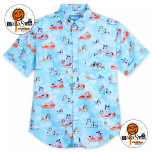 Bluey Everybody In The Pool Button Down Shirt For Men By RSVLTS Hawaiian Shirt