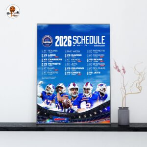 Buffalo Bills NFL 2026 Schedule Official Poster Decoration Wall Art Home Decor Poster Canvas