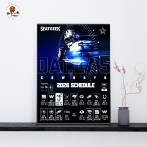 Dallas Cowboys NFL 2026 Schedule Official Poster Decoration Wall Art Home Decor Poster Canvas