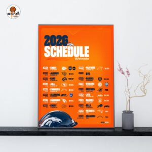 Denver Broncos 2026 NFL Schedule Official Poster Decoration Wall Art Home Decor Poster Canvas