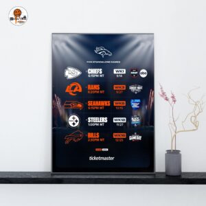 Denver Broncos NFL 2026 Schedule Official Poster Decoration Wall Art Home Decor Poster Canvas