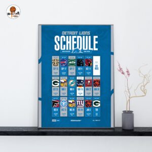 Detroit Lions NFL 2026 Schedule Official Poster Decoration Wall Art Home Decor Poster Canvas