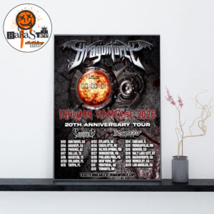 DragonForce Inhuman Rampage 2026 20th Anniversary Tour with special guests Ensiferum and Rhapsody of Fire Decoration Wall Art Home Decor Poster Canvas