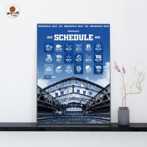 Indianapolis Colts NFL 2026 Schedule Official Poster Decoration Wall Art Home Decor Poster Canvas