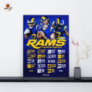Los Angeles Rams NFL 2026 Schedule Official Poster Decoration Wall Art Home Decor Poster Canvas