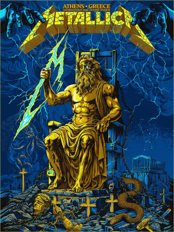 Metallica M72 Athens 2026 M72 World Tour Poster At Athens Olympic Stadium In Athens Greece On May 9 2026