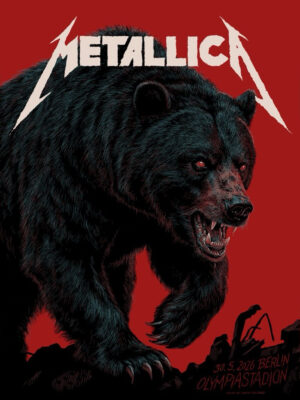 Metallica M72 Berlin Venue Poster The Black Bear 2026 M72 World Tour at Olympiastadion in Berlin Germany on May 30 2026