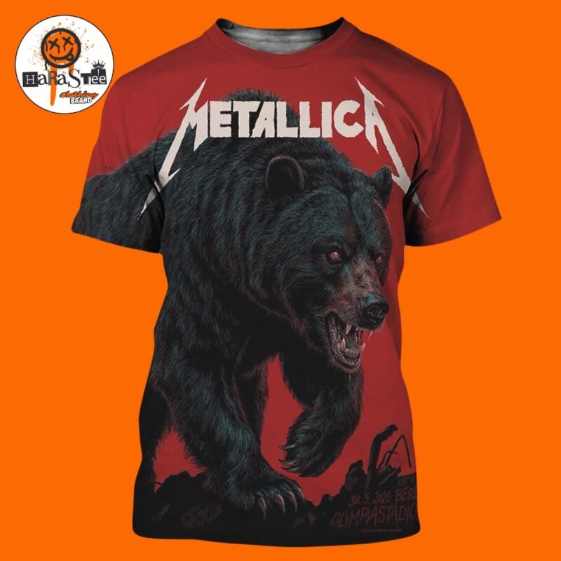 Metallica M72 Berlin Venue Poster The Black Bear 2026 M72 World Tour at Olympiastadion in Berlin Germany on May 30 2026 All Over Print Shirt