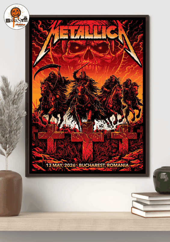 Metallica M72 Bucharest Pop Up Shop Poster 2026 M72 World Tour At Bucharest Romania On May 13 2026 Decoration Wall Art Home Decor Poster Canvas