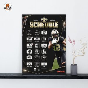 New Orleans Saints NFL 2026 Schedule Official Poster Decoration Wall Art Home Decor Poster Canvas
