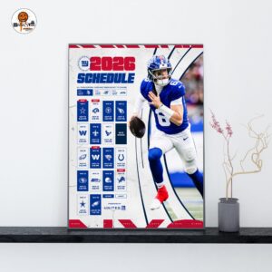 New York Giants NFL 2026 Schedule Official Poster Decoration Wall Art Home Decor Poster Canvas