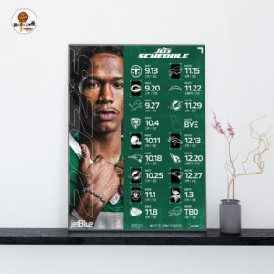 New York Jets NFL 2026 Schedule Official Poster Decoration Wall Art Home Decor Poster Canvas
