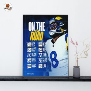 On The Road Los Angeles Rams NFL 2026 Schedule Official Poster Decoration Wall Art Home Decor Poster Canvas