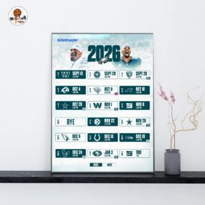 Philadelphia Eagles NFL 2026 Schedule Official Poster Decoration Wall Art Home Decor Poster Canvas