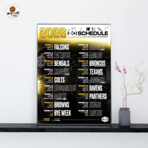 Pittsburgh Steelers NFL 2026 Schedule Official Poster Decoration Wall Art Home Decor Poster Canvas