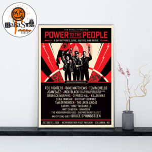 Power To The People Festival Poster A Day Of Peace Love Justice And Music Event at Merriweather Post Pavilion In Columbia MD On October 3rd 2026 Decoration Wall Art Home Decor Poster Canvas