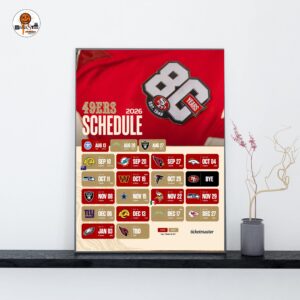 San Francisco 49ers NFL 2026 Schedule Official Poster Decoration Wall Art Home Decor Poster Canvas