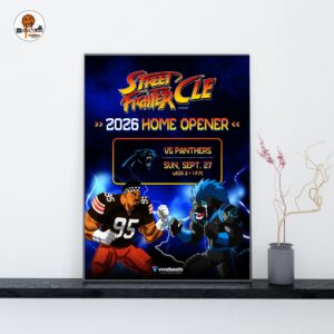 Street Fighter x Cleveland Browns vs Carolina Panthers 2026 Home Opener Decoration Wall Art Home Decor Poster Canvas