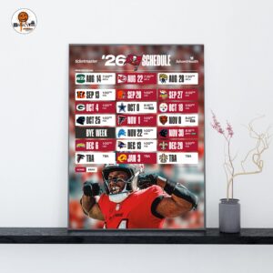 Tampa Bay Buccaneers NFL 2026 Schedule Official Poster Decoration Wall Art Home Decor Poster Canvas