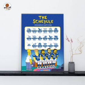 The Simpsons x Indianapolis Colts NFL 2026 The Schedule Official Poster Decoration Wall Art Home Decor Poster Canvas