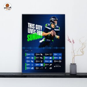 This City Lives For Sunday Seattle Seahawks NFL 2026 Schedule Official Poster Decoration Wall Art Home Decor Poster Canvas