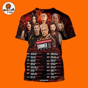 WWE European Summer Tour 2026 Schedule Dates And Cities List Official Poster All Over Print Shirt