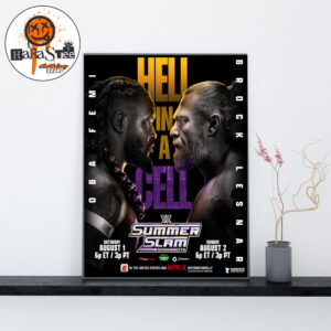 2026 WWE SummerSlam Minnesota Oba Femi Vs Brock Lesnar Hell In A Cell Poster Home Decor Poster Canvas