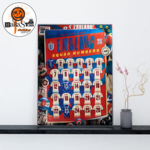 2026 World Cup England Squad Numbers Official Poster 26 Names And Numbers Locked In Home Decor Poster Canvas