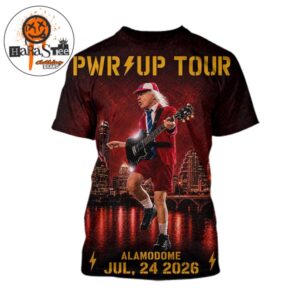 ACDC Power Up Tour 2026 PWR Up Tour Poster at Alamodome in San Antonio TX on July 24 2026 All Over Print Shirt