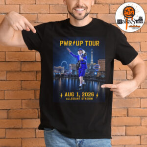 ACDC Power Up Tour 2026 PWR Up Tour Poster at Allegiant Stadium in Las Vegas NV on August 1st 2026 Unisex T-Shirt