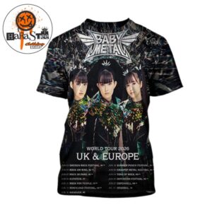 Babymetal World Tour 2026 For UK And Europe Official Poster Schedule Dates And Cities List All Over Print Shirt