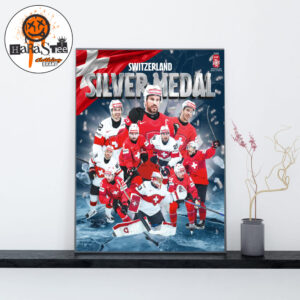 Congratulations Switzerland Silver Medal Men’s IIHF Ice Hockey World Championship Cup 2026 Men’s World Home Decor Poster Canvas