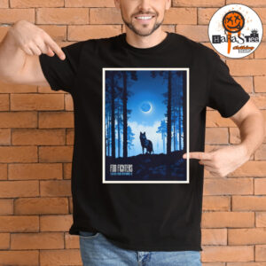Foo Fighters Munich 2026 Tonight Show At Allianz Arena In Munich DE On June 17 2026 Show Poster Night Wolf By Simon Marchner Unisex T-Shirt