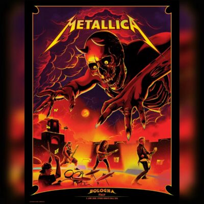 Metallica M72 Bologna 2026 M72 World Tour Poster at Stadio Renato Dall’Ara in Bologna Italy on June 3rd 2026