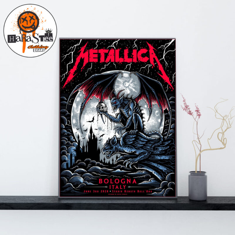 Metallica M72 Bologna Pop Up Shop Exclusive Limited Edition Poster at Stadio Renato Dall'Ara in Bologna Italy on June 3rd 2026 Decoration Wall Art Home Decor Poster Canvas
