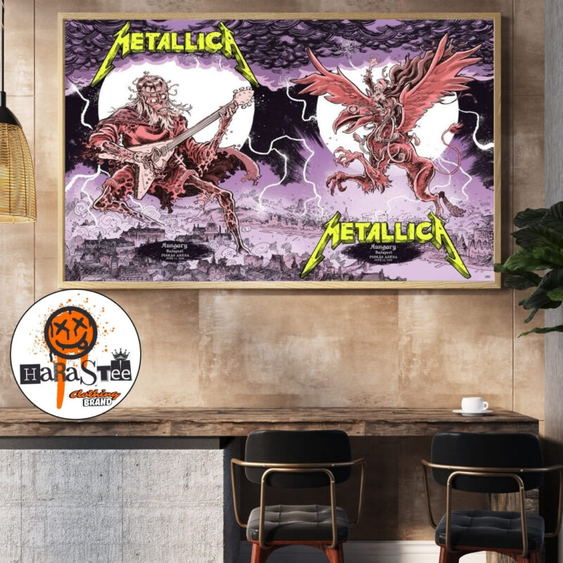 Metallica M72 Budapest 2026 Combined Venue Poster Show M72 World Tour at Puskas Arena in Budapest Hungary on June 11 And 13 2026 Wall Art Home Decor Poster Canvas