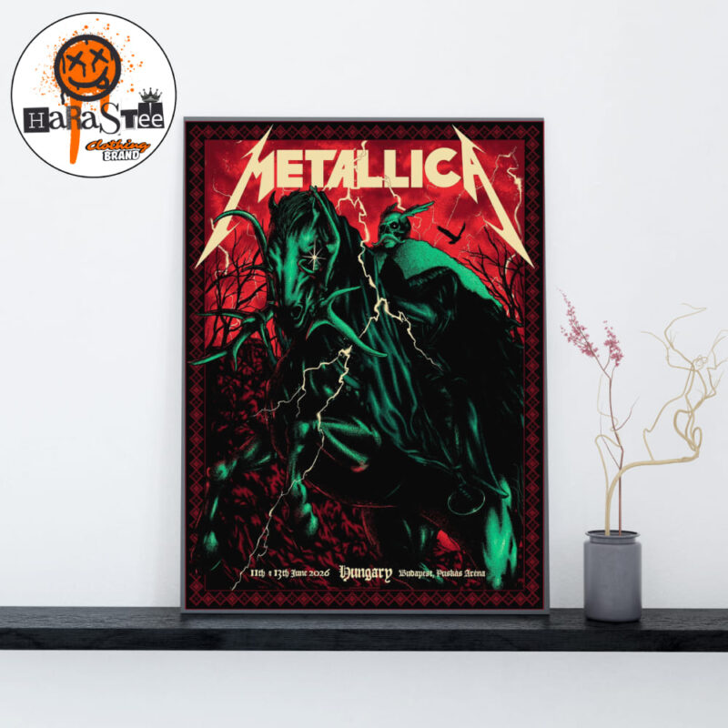 Metallica M72 Budapest 2026 Pop Up Shop Poster M72 World Tour at Puskas Arena in Budapest Hungary on June 11 and 13 2026 Home Decor Poster Canvas