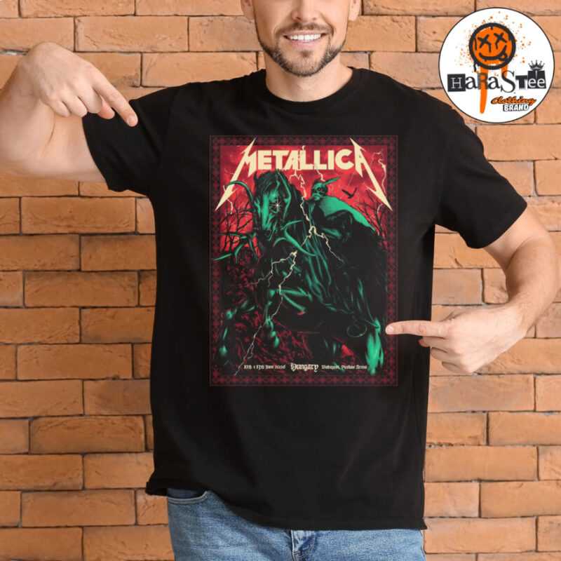 Metallica M72 Budapest 2026 Pop Up Shop Poster M72 World Tour at Puskas Arena in Budapest Hungary on June 11 and 13 2026 Unisex T Shirt