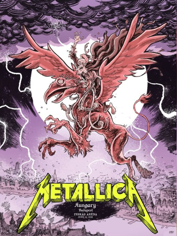 Metallica M72 Budapest 2026 Venue Poster Tonight’s Show M72 World Tour at Puskas Arena in Budapest Hungary on June 13 2026
