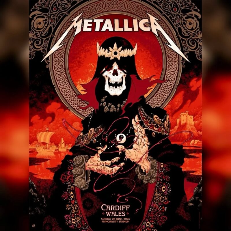 Metallica M72 Cardiff Pop Up Shop Poster on June 28 2026 M72 World Tour at Principality Stadium In Cardiff Wales