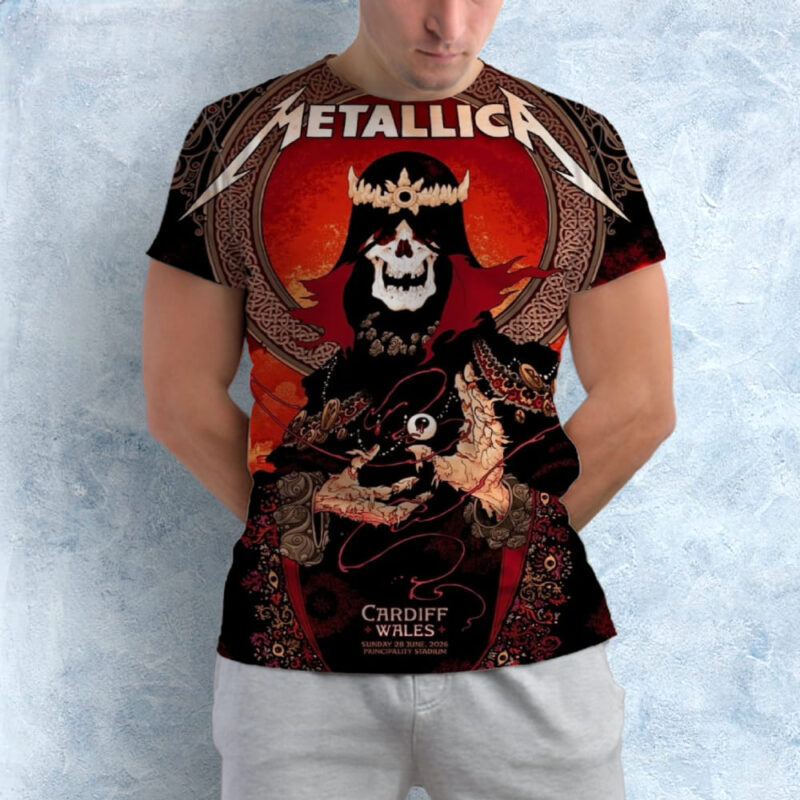 Metallica M72 Cardiff Pop Up Shop Poster on June 28 2026 M72 World Tour at Principality Stadium In Cardiff Wales All Over Print Shirt