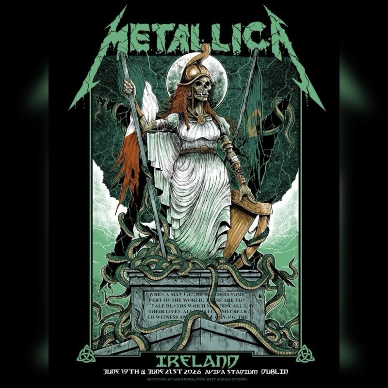 Metallica M72 Dublin 2026 Pop Up Shop Poster At Aviva Stadium In Dublin Ireland On June 19 And 21 2026