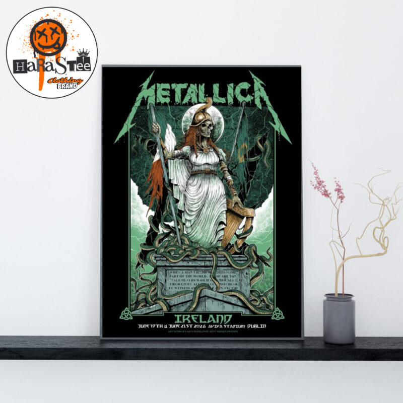 Metallica M72 Dublin 2026 Pop Up Shop Poster At Aviva Stadium In Dublin Ireland On June 19 And 21 2026 Home Decor Poster Canvas
