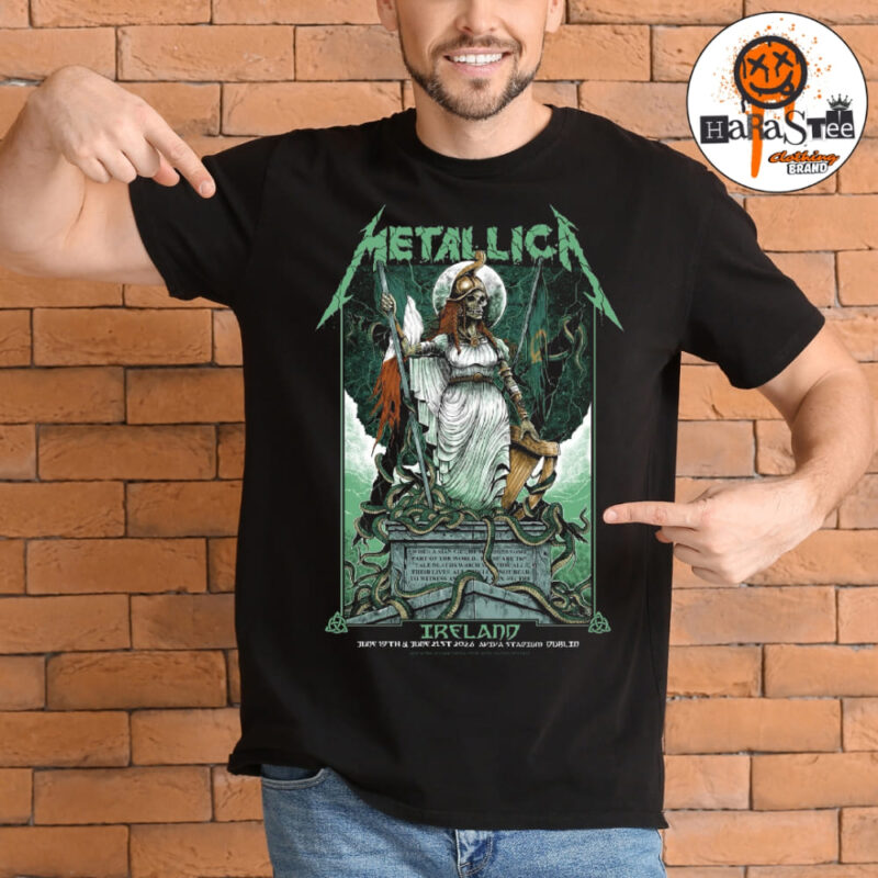 Metallica M72 Dublin 2026 Pop Up Shop Poster At Aviva Stadium In Dublin Ireland On June 19 And 21 2026 Unisex T Shirt