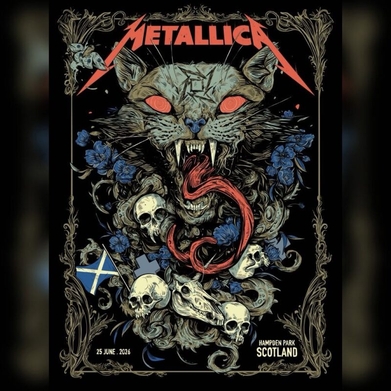 Metallica M72 Glasgow 2026 Venue Tonight Poster At Hampden Park Stadium In Glasgow Scotland In June 25 2026